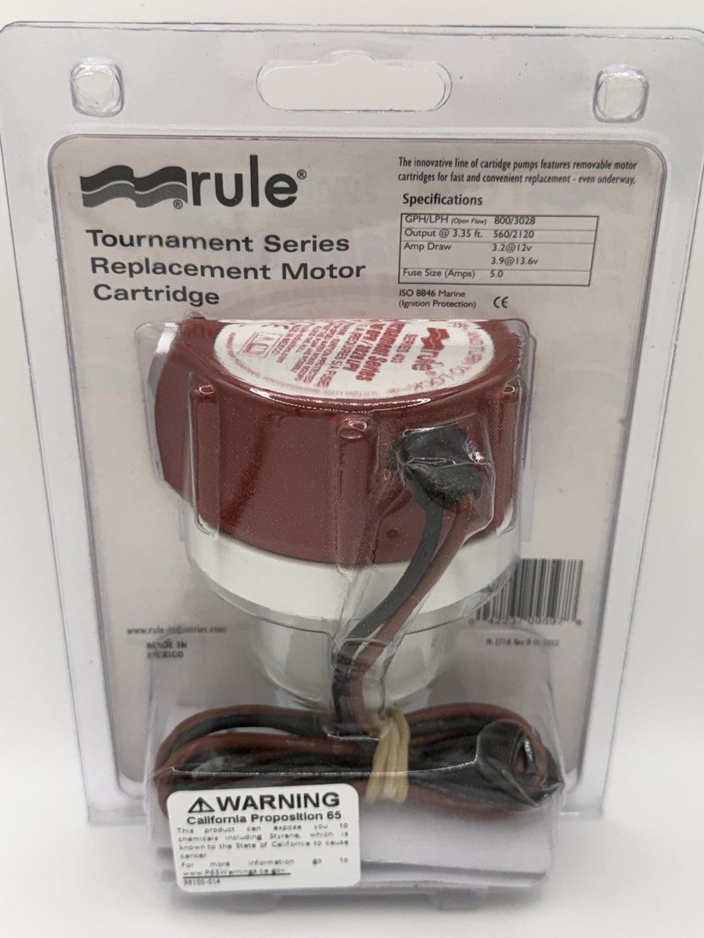 Rule Livewell Replacement Cartridge 800 GPH Tournament Series