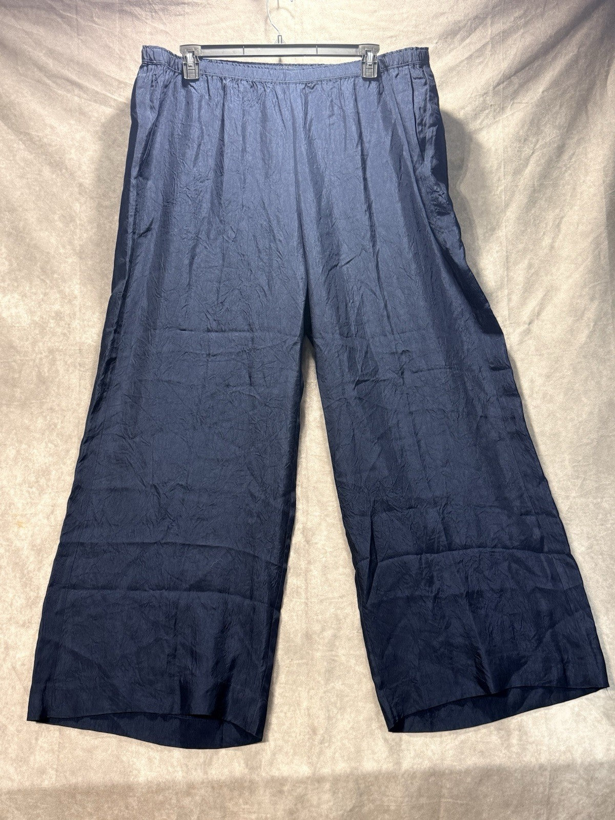 NWT J Crew Wide Leg Elastic Waist Navy Pants 