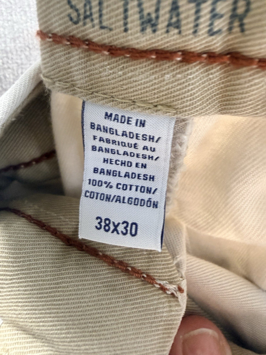 NWT IZOD Saltwater Chino Pants Stone Khaki Flat Front Relaxed Fit 38x30 MSRP $58
