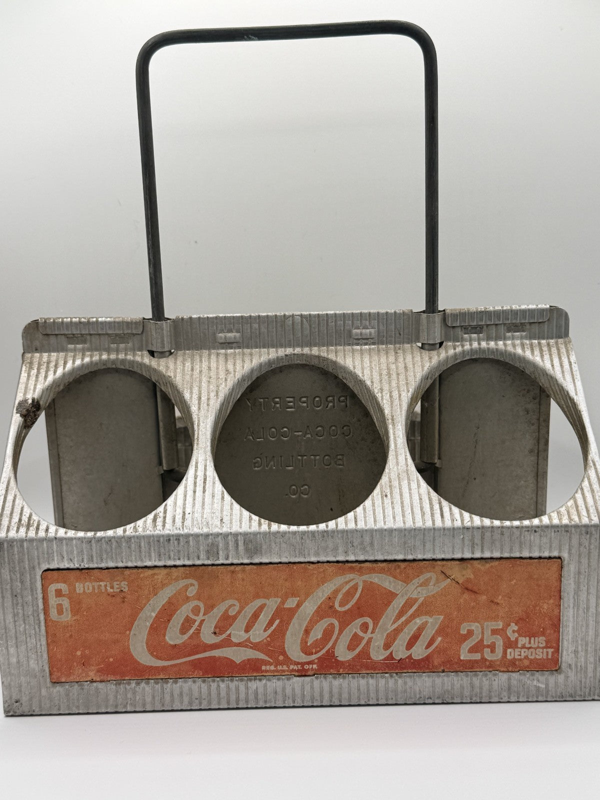Vintage 1950s Coca-Cola Metal 6 Pack Bottle Carrier Coke Caddy Aluminum Holder