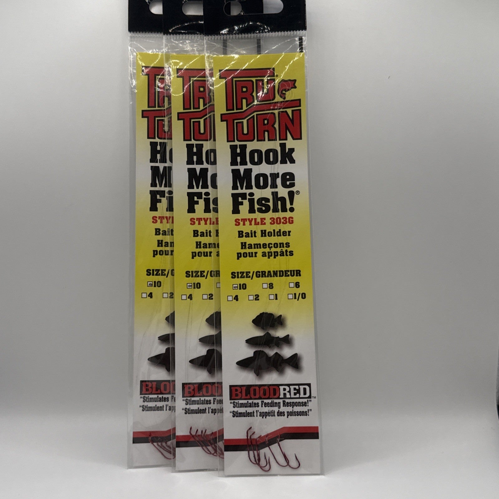 Tru Turn  Bait Holder Style 303G Size 10 Red hook