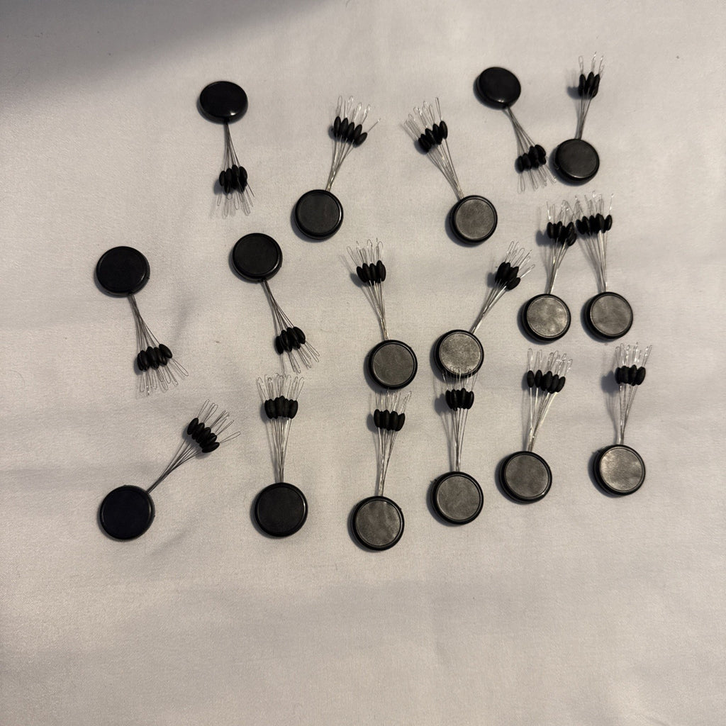 Large Bobber Stoppers 9 per disk. 17 disk. 153 Total Stoppers